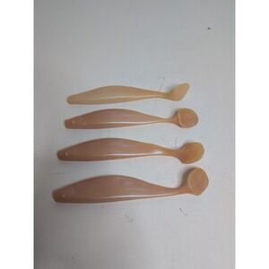 Lot Of 4 Pink/ Beige Soft Plastic Bait Fish Fishing 9" Swimbait